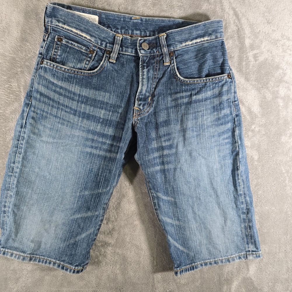 Edwin 503 Denim Shorts Distressed Blue‎ Wash Casual Mens Size 28